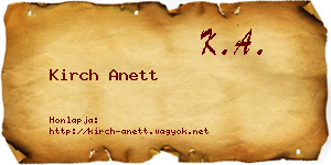 Kirch Anett névjegykártya