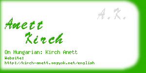 anett kirch business card